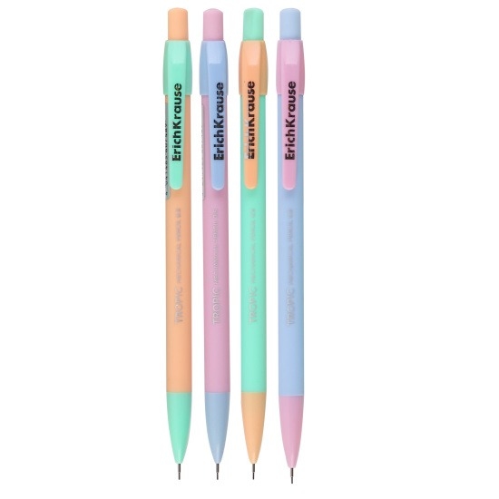 Карандаш механический ErichKrause Tropic Pastel Bloom 0.5 мм, НВ (в тубусе по 24 шт.) 60748