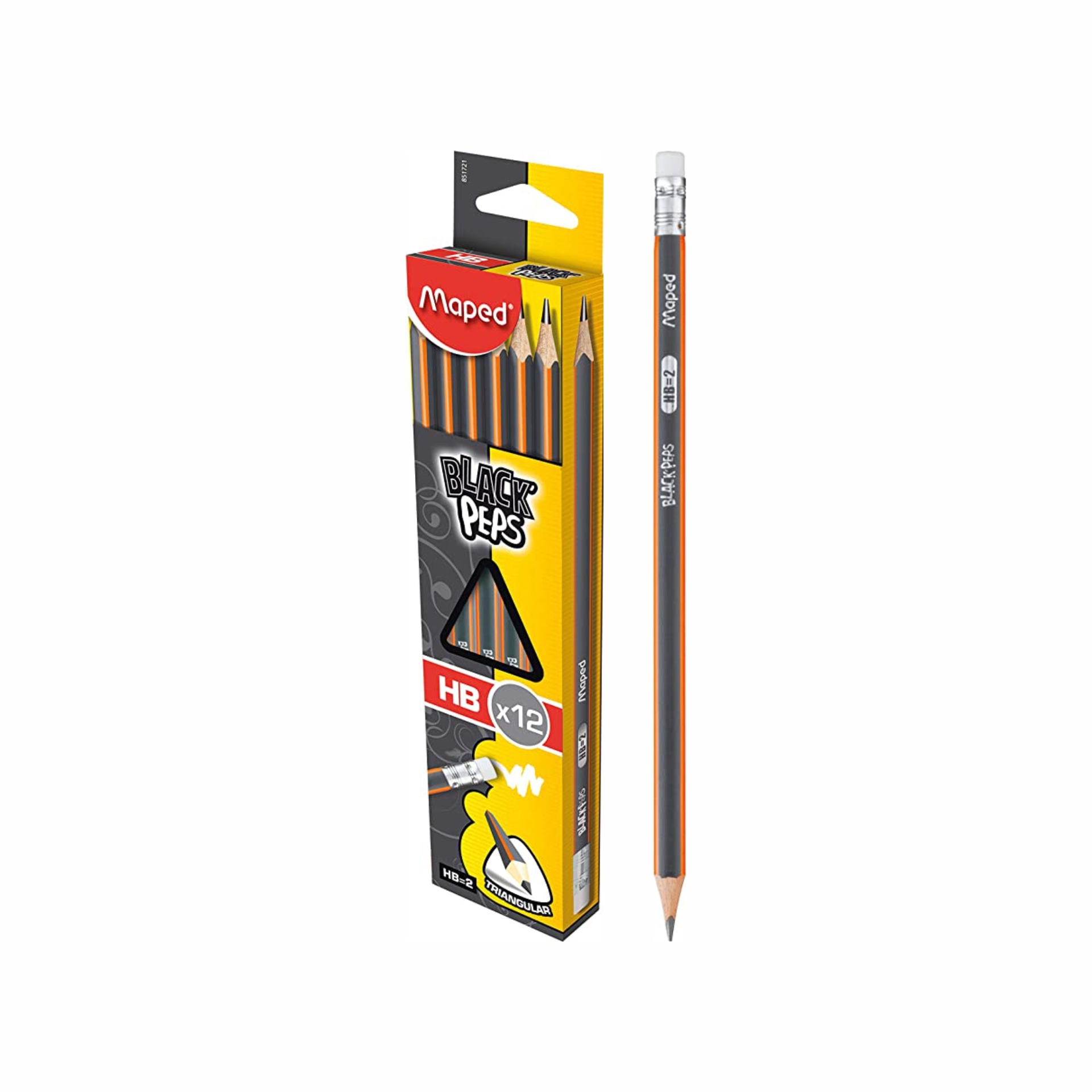 Карандаш чернографитный Maped (HB,Black'Peps)