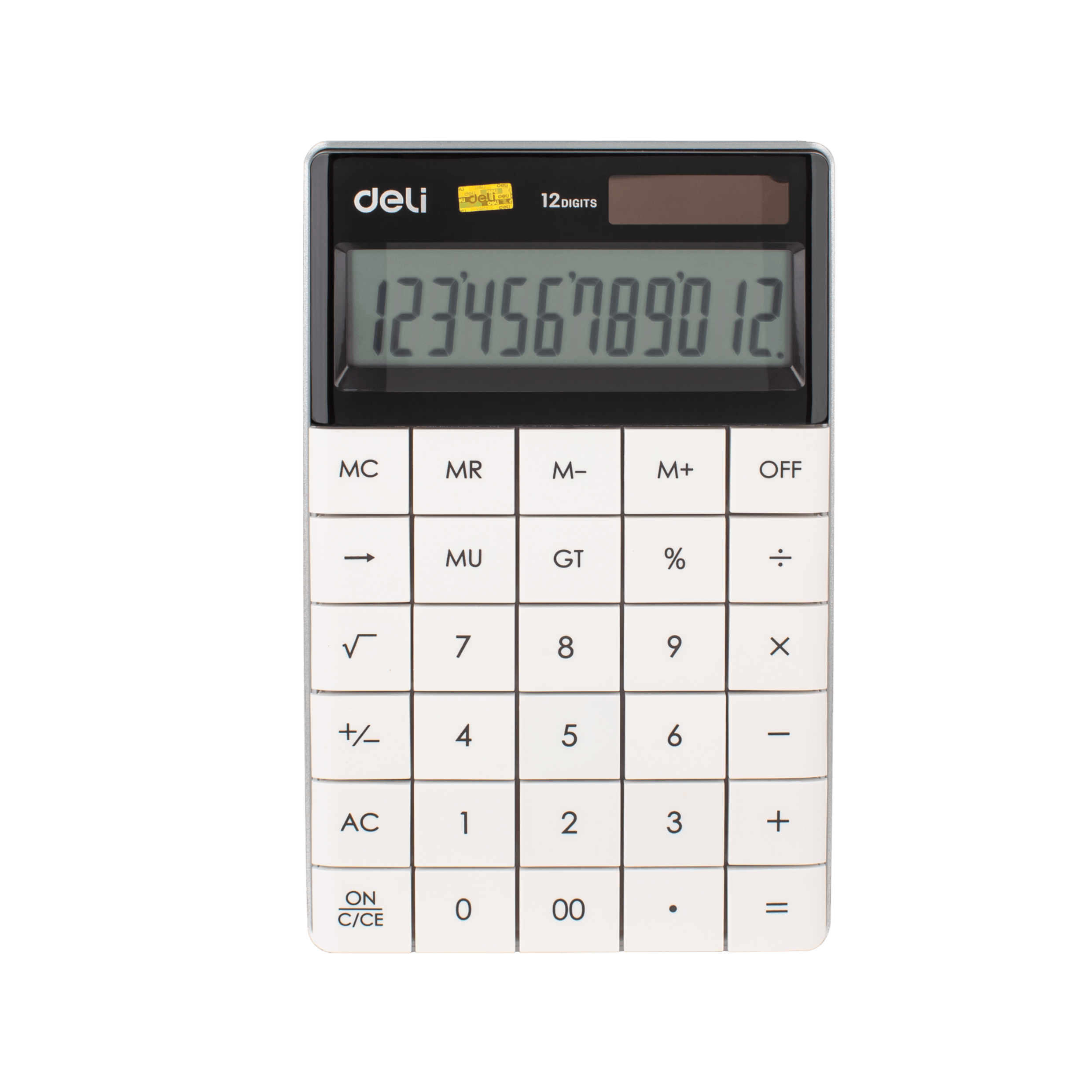 Калькулятор, 12 цифр, "Deli" E1589 (белый)