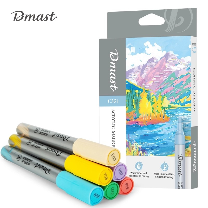 Акриловый маркер (6 MATELLIC COLORS) 2mm Dmast Deli EC351
