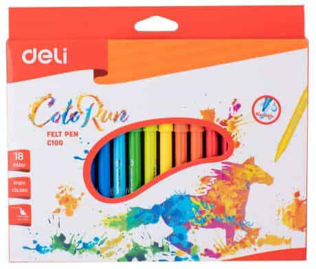 Фломастер смываемый (18 цв) Deli EC10010