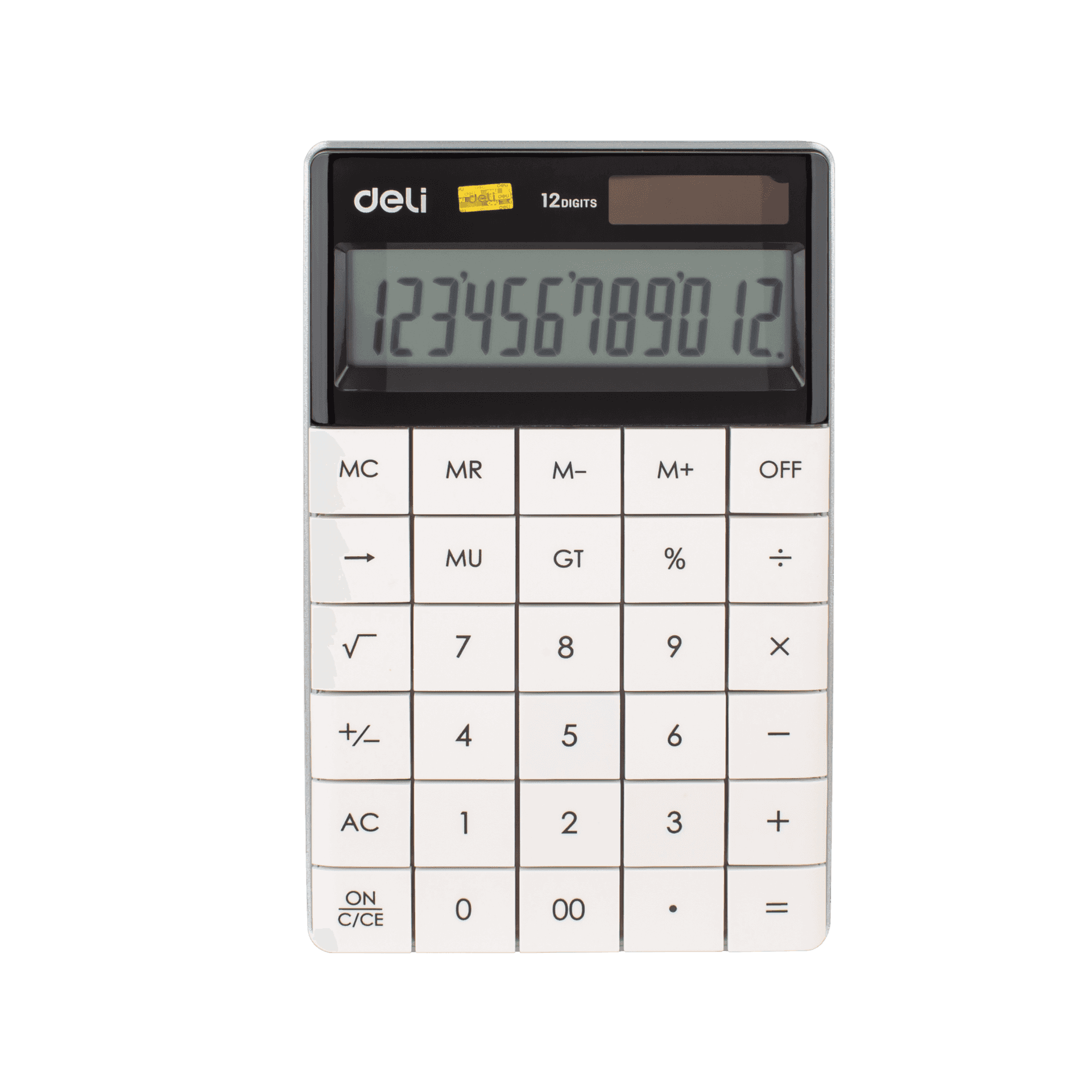 Калькулятор, 12 цифр, "Deli" E1589 (белый) 164.6х129.9х14.6мм