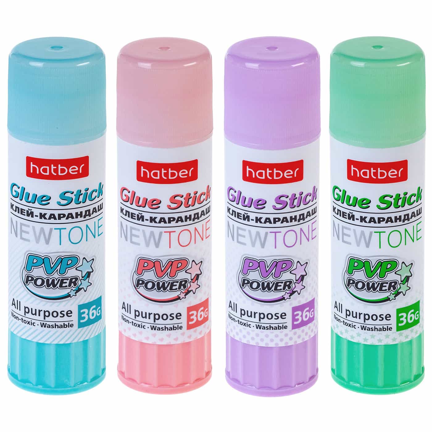 Клей-Карандаш Hatber-NEWtone- 15гр в картонной Дисплей-витрине