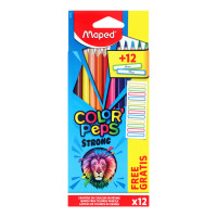 Карандаши цветные "Maped" (STRONG X12 + 12 FREE LABELS)