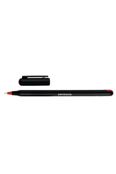 Linc Ручка шариковая Pentonic, красная, 1 мм, черный круглый корпус, 9 шт.