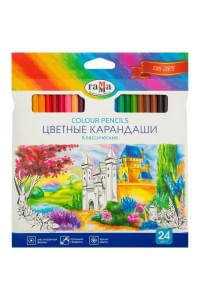Набор цветных карандашей для рисования Гамма "Классические", 24 цвета, заточен., картон. упаковка, европодвес