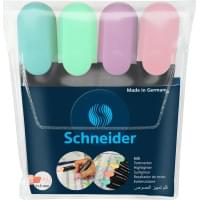 Выгодный набор текстовыделителей водных перманентных Schneider Job, разноцветные пастельные, 4 шт