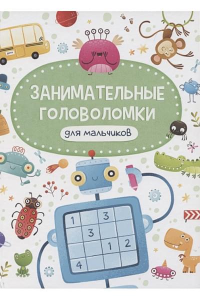 Бердюгина Т. (худ.): ЗАНИМАТЕЛЬНЫЕ ГОЛОВОЛОМКИ ДЛЯ МАЛЬЧИКОВ матов.ламин.обл. выб.лак. мелов.бум. 215х290