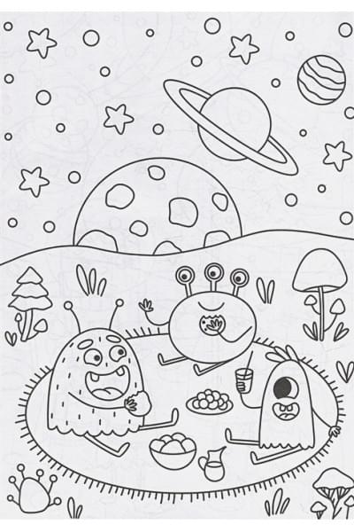 Леонова Н.: Раскраска с карандашами «На другой планете» (комплект из 2-х предметов)