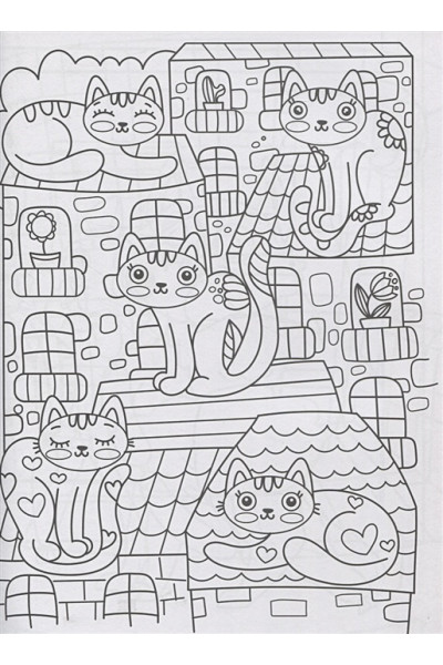 Раскраска для фанатов аниме котиков
