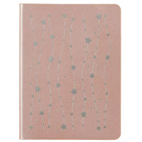 Записная книжка А6 64л лин. "PEARL. Сахарная вата" иск.кожа, эфф.перламутра, тиснен.фольгой, тонир.торцы, ляссе