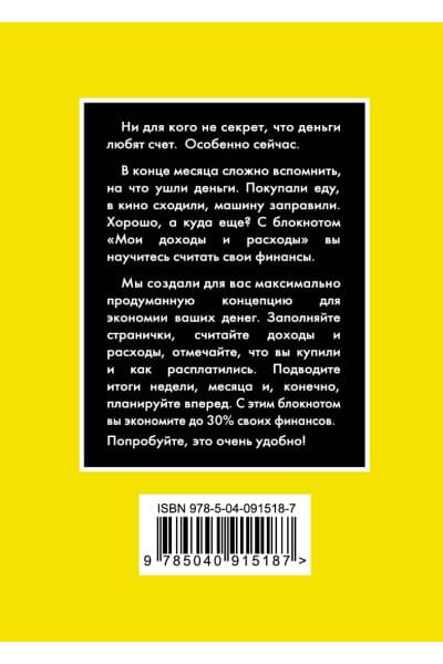 Блокнот «CashBook. Мои доходы и расходы», 88 листов, лимонный
