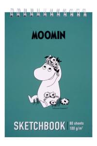 Скетчбук А5+ 40л "Moomin" 100г/м2, тв. обложка, софт. тач, евроспираль