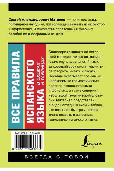 Матвеев Сергей Александрович: Все правила испанского языка в схемах и таблицах