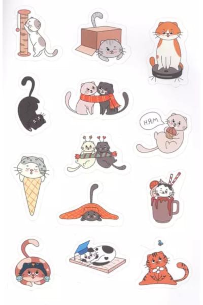 Наклейки. 50 стикеров котиков
